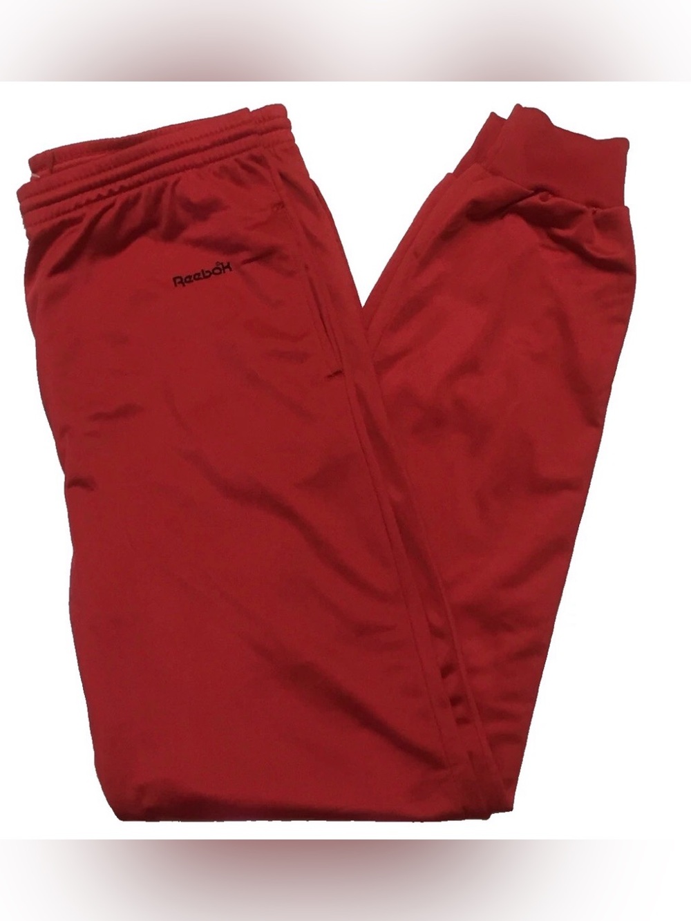 Vintage Reebok Track Pants Joggers Size Medium Red 90s Y2K Sweatpants